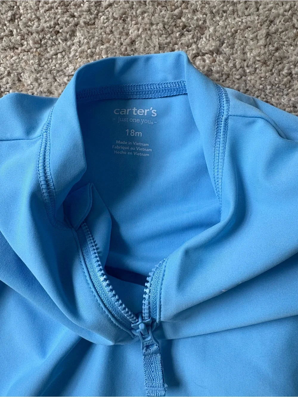 Carters Baby Boy 18 Months Swim Set Rash Guard And Trunks Blue